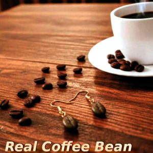 coffee bean earrings ultra-realistic 3D