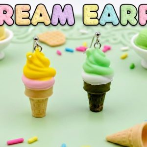 Realistic Mini Ice-Cream Cones 3D Printed Earrings
