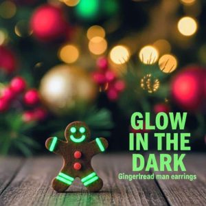 Glow-in-the-Dark Gingerbread Man Earrings – Baked Biscuit Look