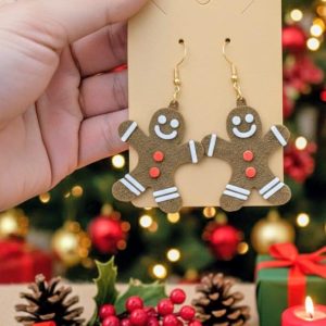 Classic Gingerbread Man Earrings – Baked Biscuit Look