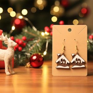 Gingerbread House Christmas Earrings