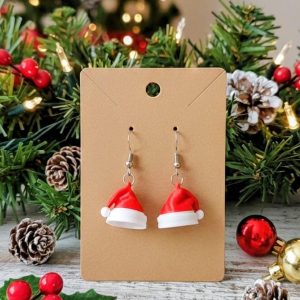 Mini Santa Hat Christmas Earrings