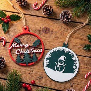 Christmas ornaments 3D printed- set of 2- No Glow