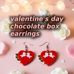 Valentine’s Day Chocolate Box Earrings 3d printed