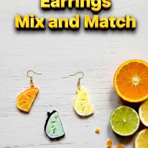 3D Printed Citrus Slice Earrings – Mix & Match Collection