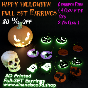 The Ultimate Spooky Glow-in-the-Dark Halloween Earring Full Set (6-Pair Bundle)